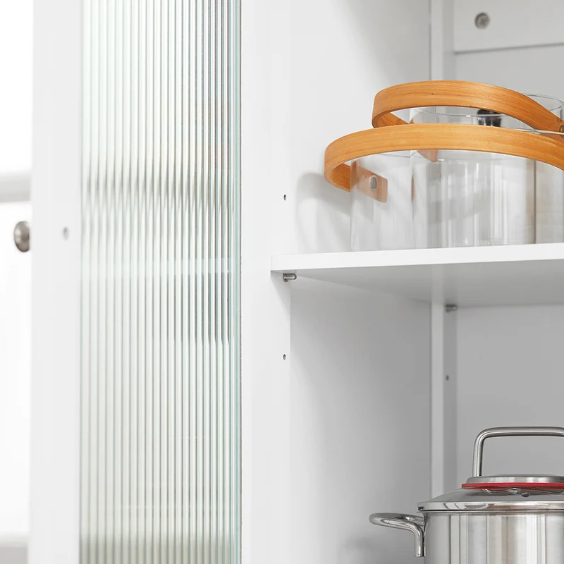 SoBuy FKW120-WN Desserte de Cuisine à roulettes îlot de Cuisine Chariot de Service Buffet Placard Armoire Cuisine
