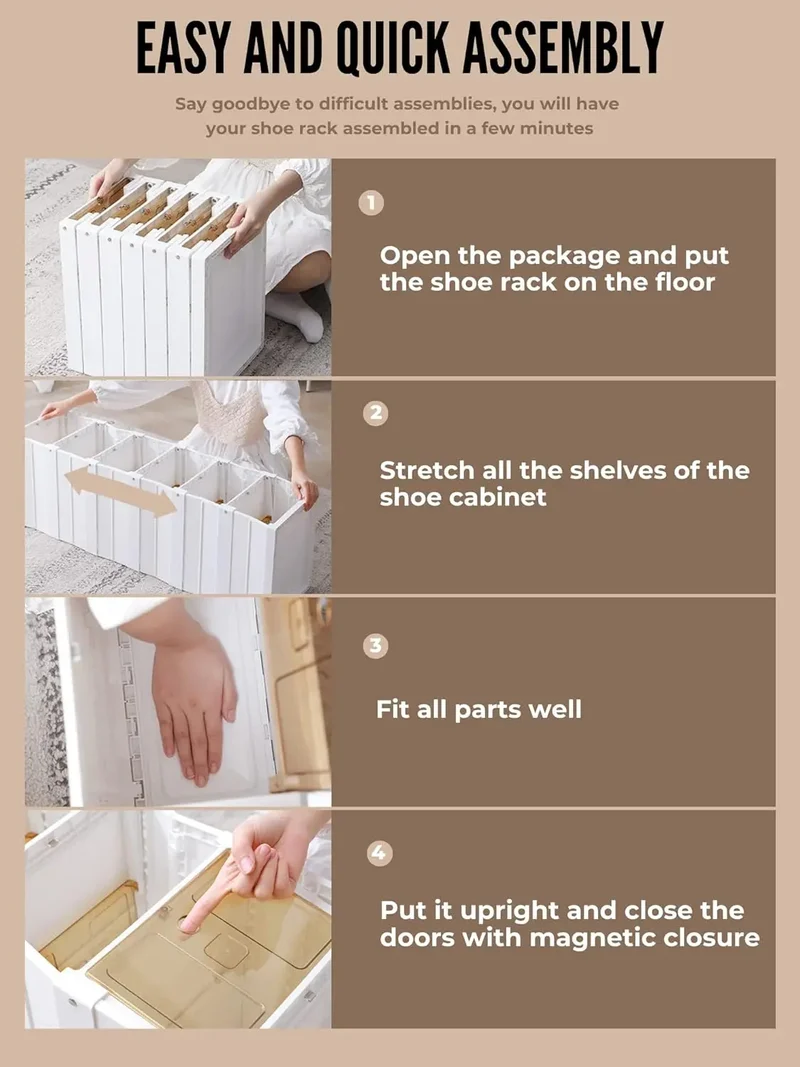 Boîte à chaussures transparente 6 niveaux