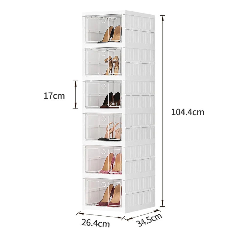 Boîte à chaussures transparente à porte frontale lot 6