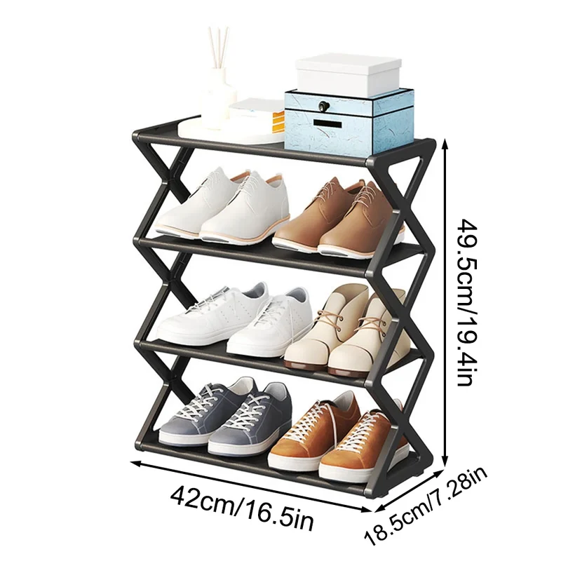 Étagère à chaussures pliante 4 niveaux 9 à 12 paires