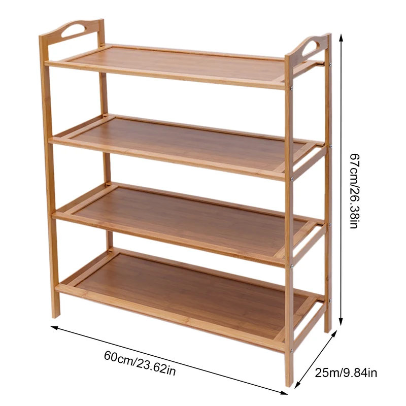 Étagère bambou 4 niveaux 60 x 25 x 67 cm
