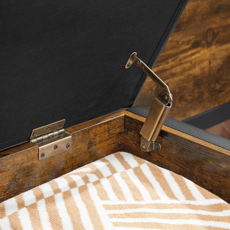 Banc à chaussures marron et noir avec assise