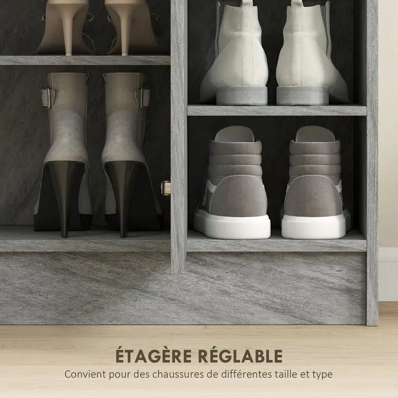 Meuble à chaussures entrée 4 compartiments 83 cm