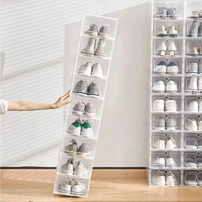 Boîte à chaussures transparente empilable pour sneakers