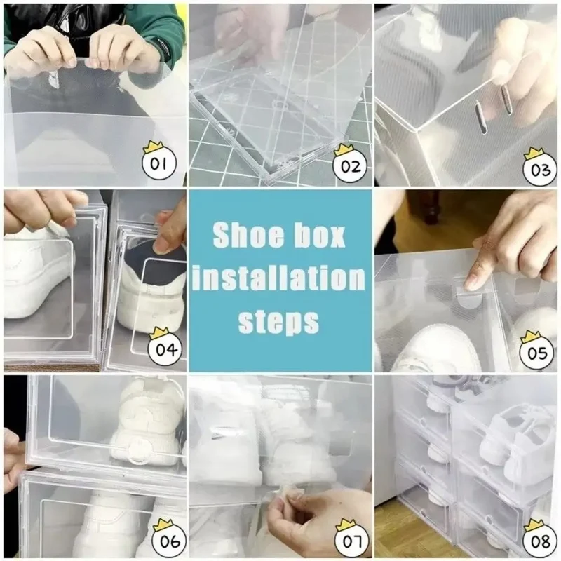 Boîte à chaussures transparente empilable pour sneakers
