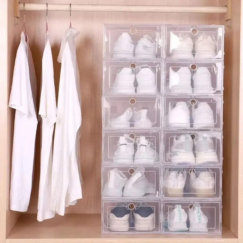 Boîte à chaussures transparente empilable pour sneakers