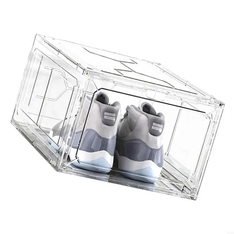 Boîte à chaussures transparente frontale compacte