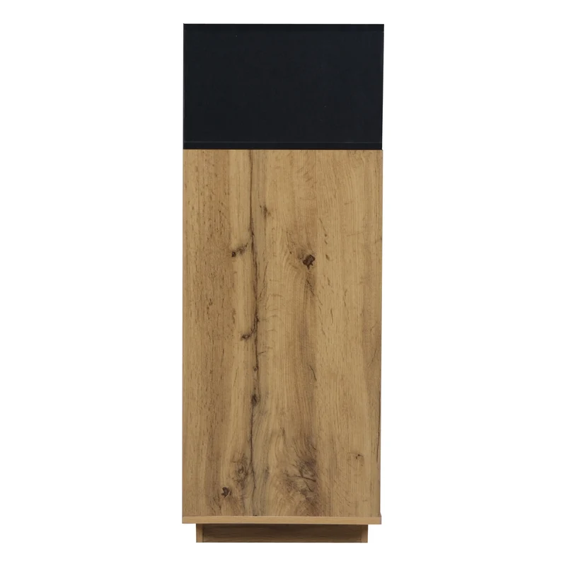 Meuble à chaussures effet bois 2 portes abattantes et 3 niches ouvertes MINIMALISTLEATHERMAX