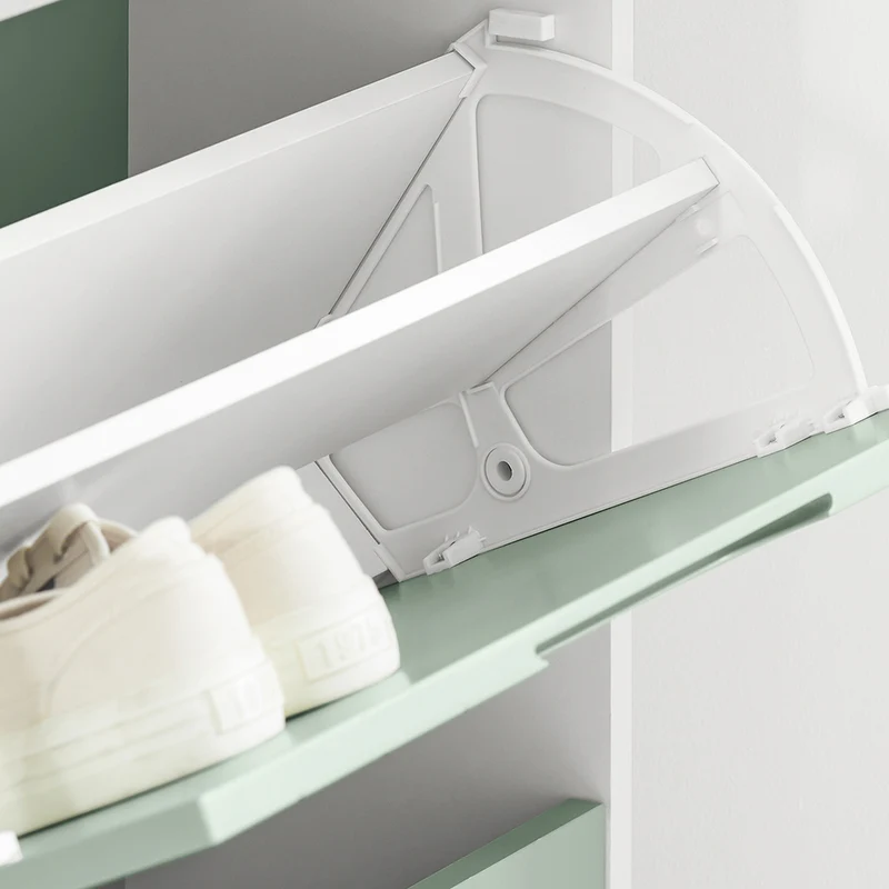 SoBuy FSR157-GR Meuble à Chaussures Design Élégant 3 Abattants – Déco Entrée Moderne – Vert