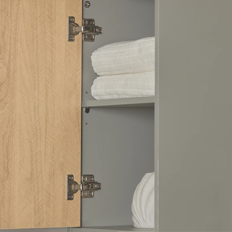 SoBuy BZR131-NG Meuble Colonne de Salle de Bain, Armoire Haute, Meuble Salle de Bain Colonne Rangement Placard