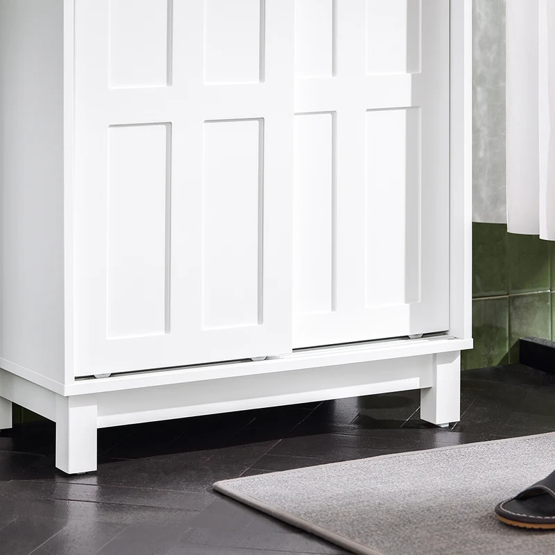 SoBuy BZR141-W Armoire de Salle de Bain Meuble Colonne Meuble de Rangement de Salle de Bain Armoire Haute
