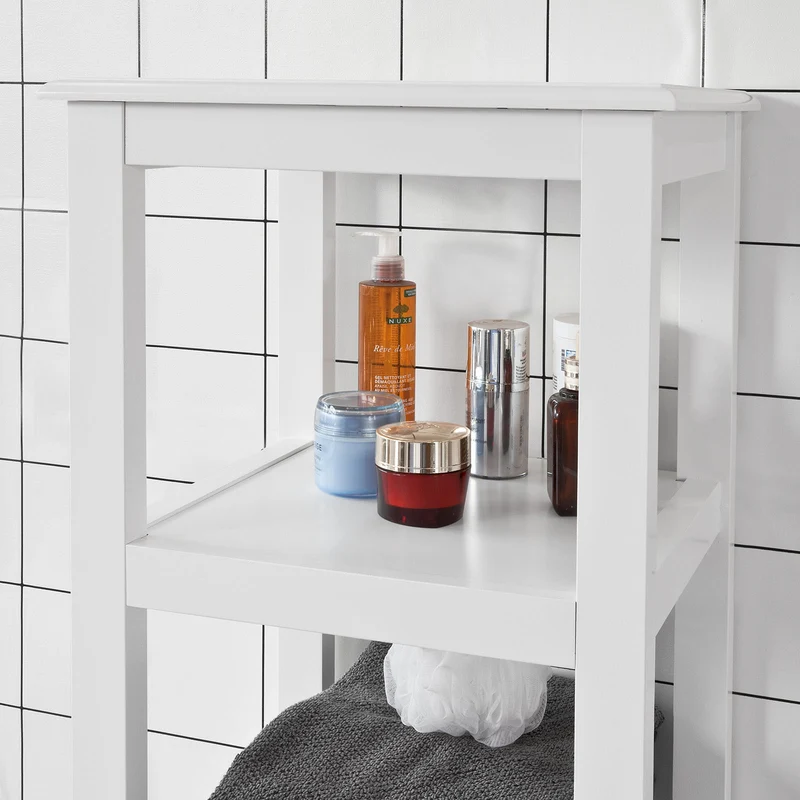 SoBuy FRG205-W Meuble Colonne de Salle de Bain Armoire Toilette haute – Blanc