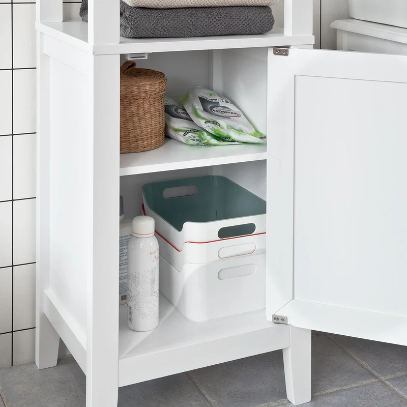 SoBuy FRG205-W Meuble Colonne de Salle de Bain Armoire Toilette haute – Blanc