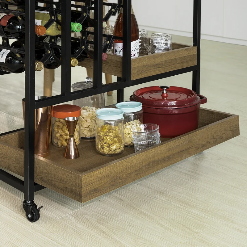 SoBuy FKW86-N Chariot de Service Desserte à roulettes Chariot Commode Roulant