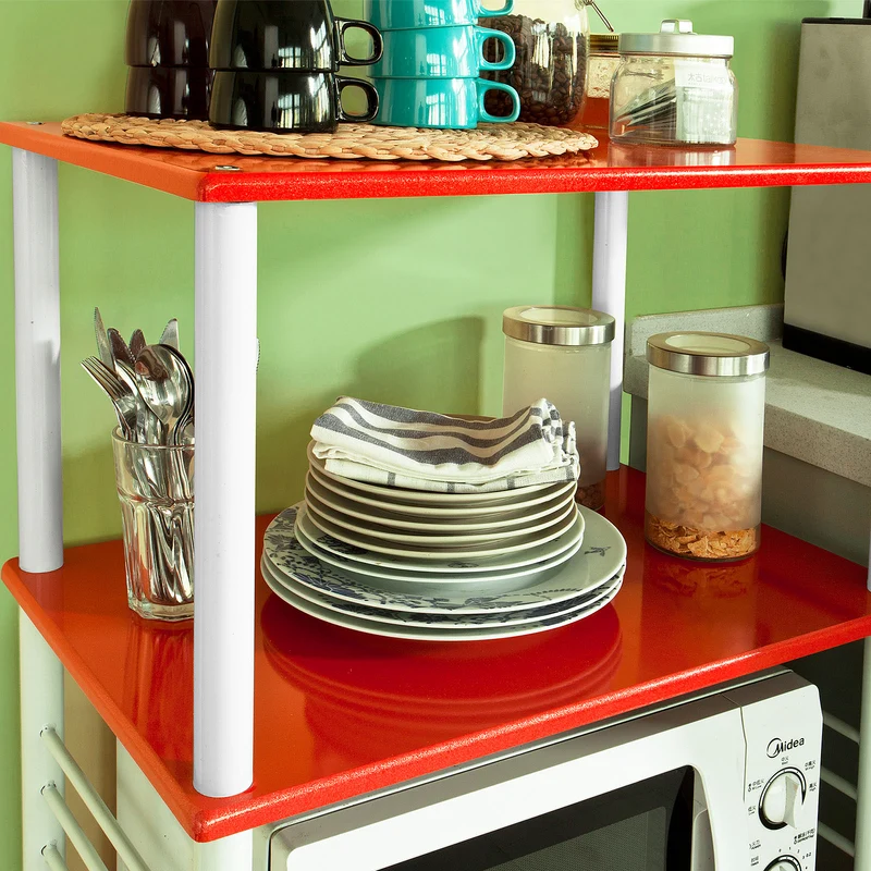 SoBuy FRG12-R Meuble de Rangement Roulant Chariot de Cuisine Micro-ondes Desserte