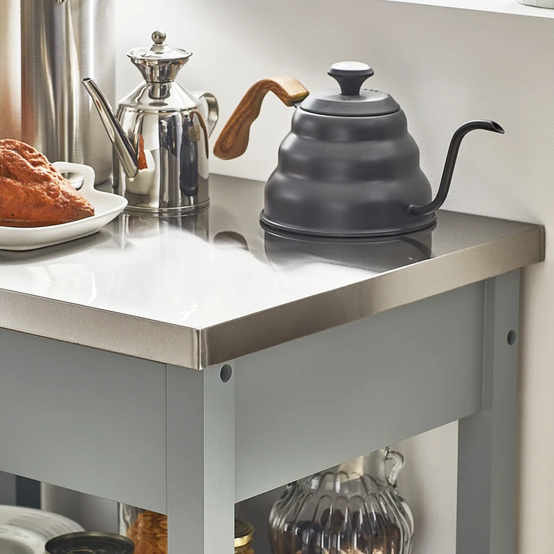 SoBuy FKW22-HG Desserte Cuisine avec Roulettes, Format Compact, Usage Polyvalent, Mobile, pour Cuisine et Salle à Manger, Usage Quotidien – L60×P44×H92 cm, Gris