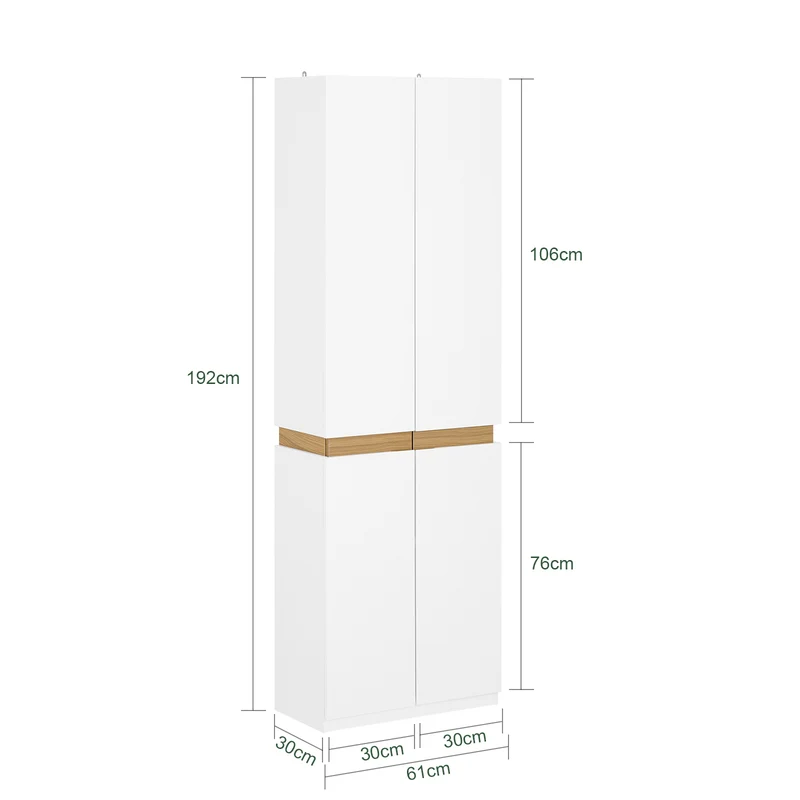 SoBuy KSB01-W Armoire Faible Profondeur 30 cm – Dressing Gain de Place, Penderie Intégrée, Blanc