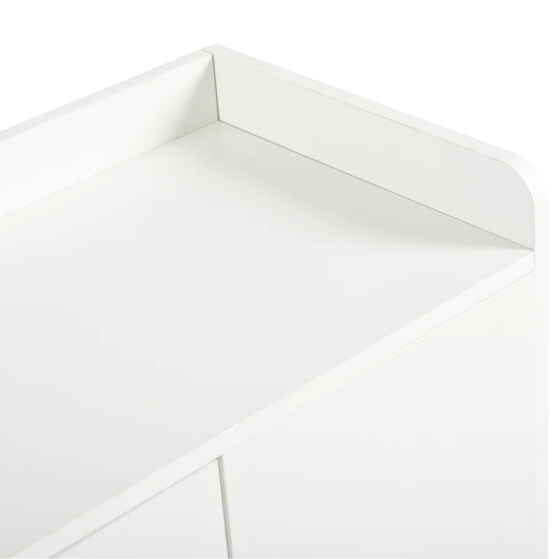 Buffet moderne blanc 4 portes 1 tiroir 120x99x35cm MERIDIANNOVA
