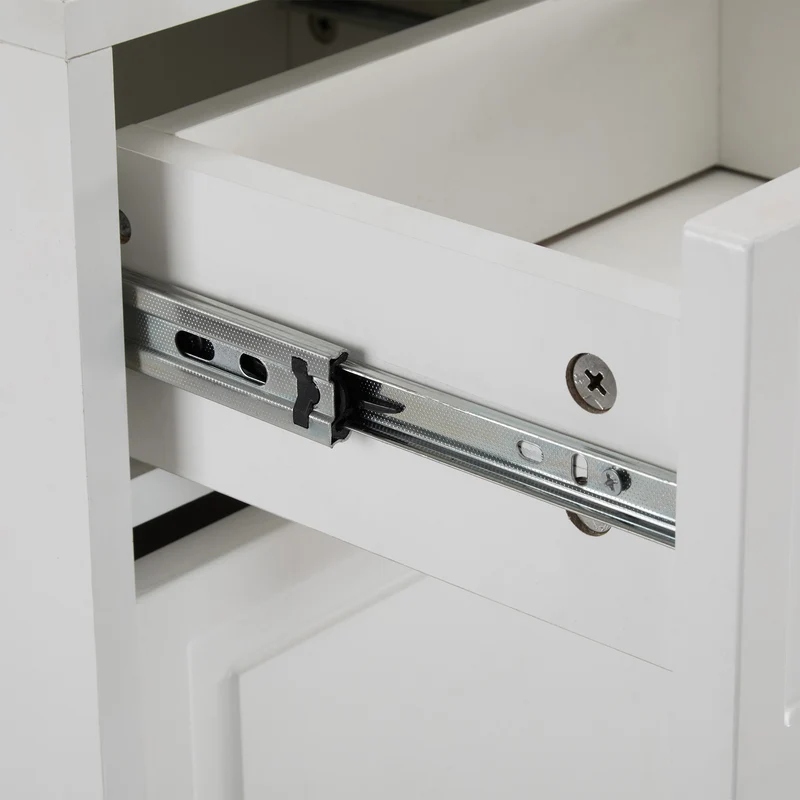 Meuble à chaussures blanc avec tiroirs, étagères réglables KINKREK WHITE