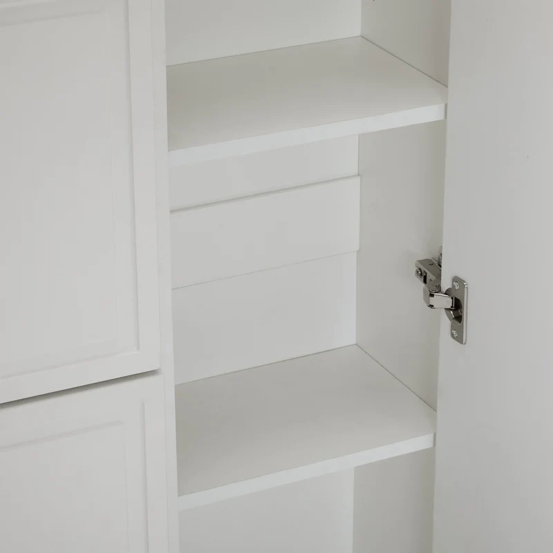 Meuble à chaussures blanc avec tiroirs, étagères réglables KINKREK WHITE