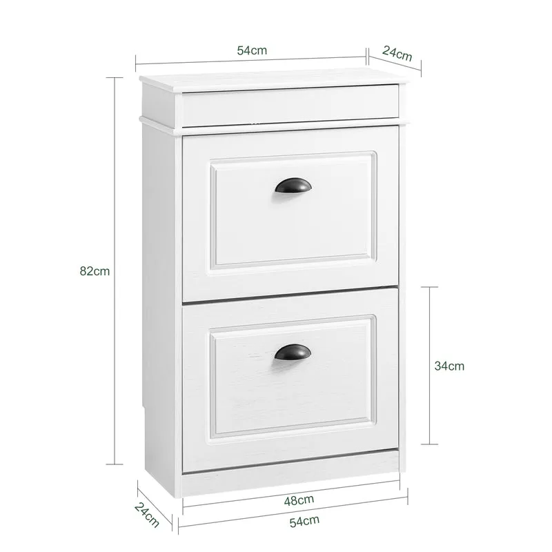 SoBuy FSR78-WG Meuble à Chaussures Gain de Place – Entrée Étroite – 54x24x82 cm Effet Bois Blanc