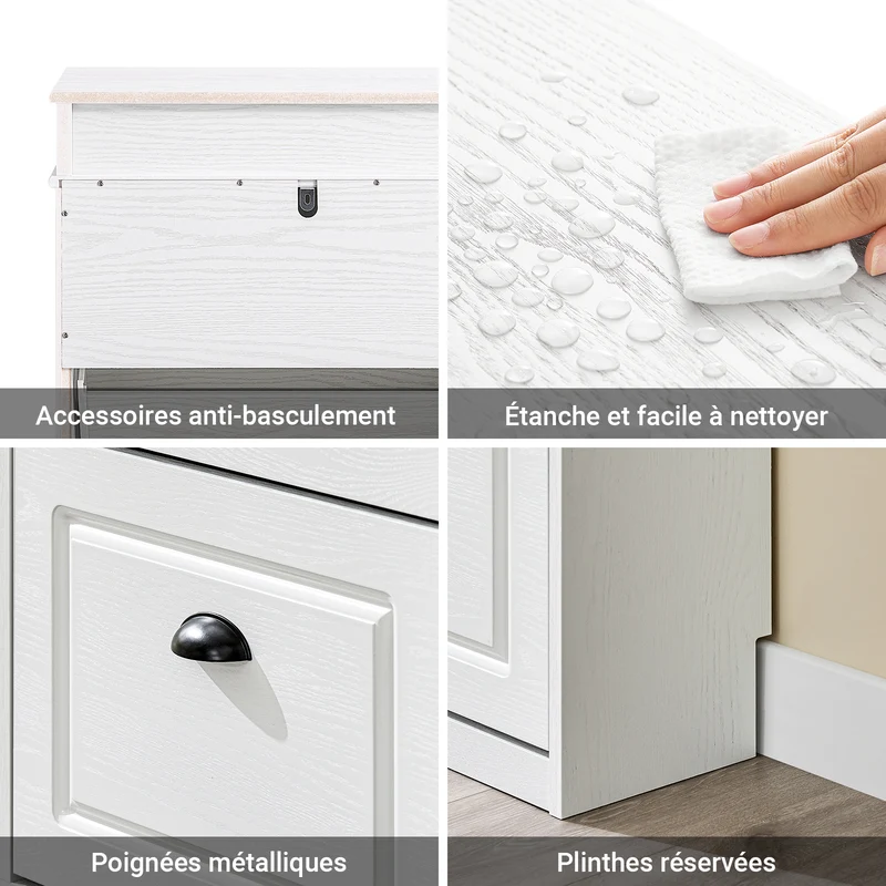 SoBuy FSR78-WG Meuble à Chaussures Gain de Place – Entrée Étroite – 54x24x82 cm Effet Bois Blanc