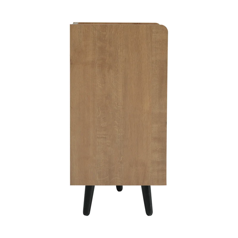 Banc à chaussures effet bois avec 3 portes et le banc 100x34x68,5cm ETHEREALLUM