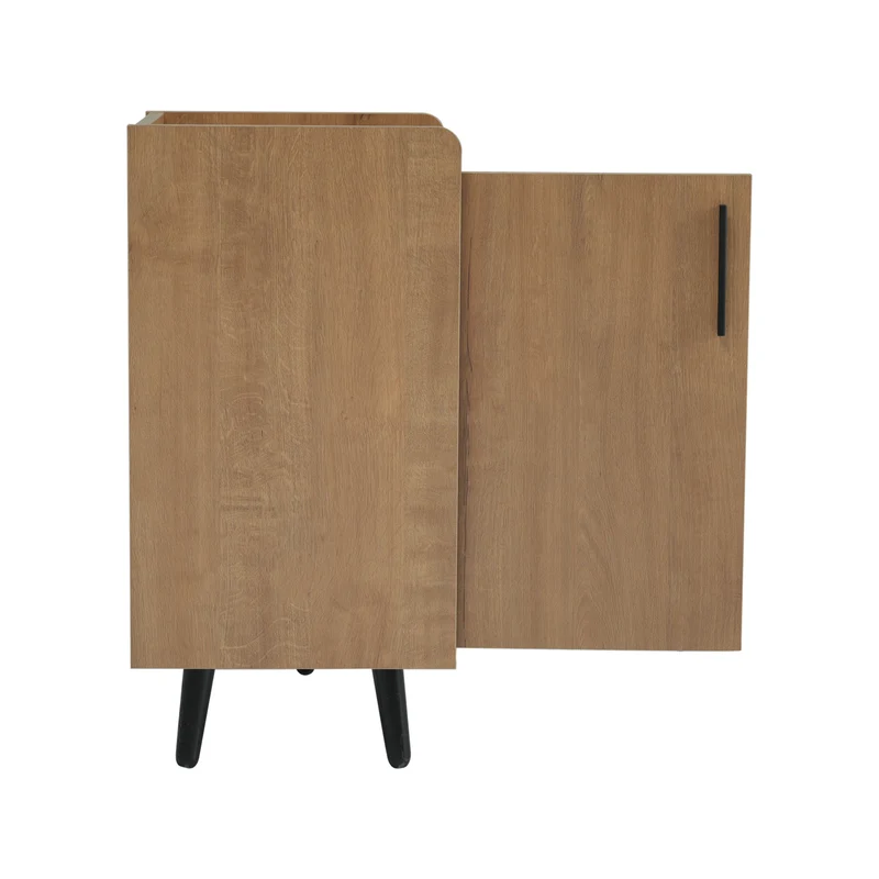 Banc à chaussures effet bois avec 3 portes et le banc 100x34x68,5cm ETHEREALLUM