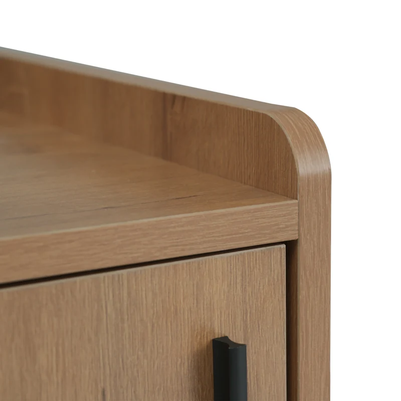 Banc à chaussures effet bois avec 3 portes et le banc 100x34x68,5cm ETHEREALLUM