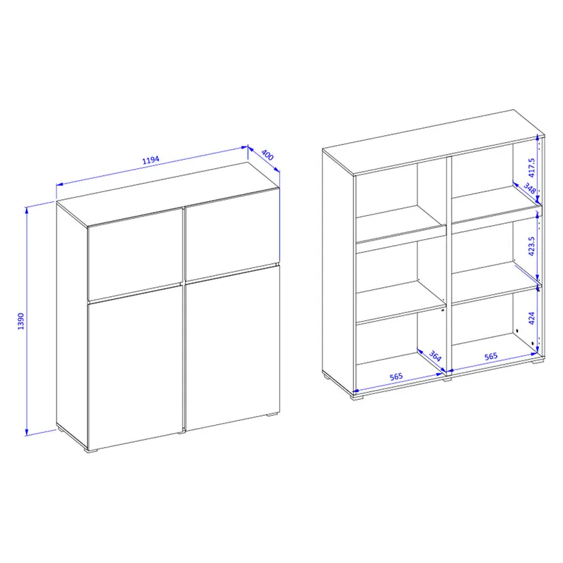 Buffet 4 portes Lilia Bois