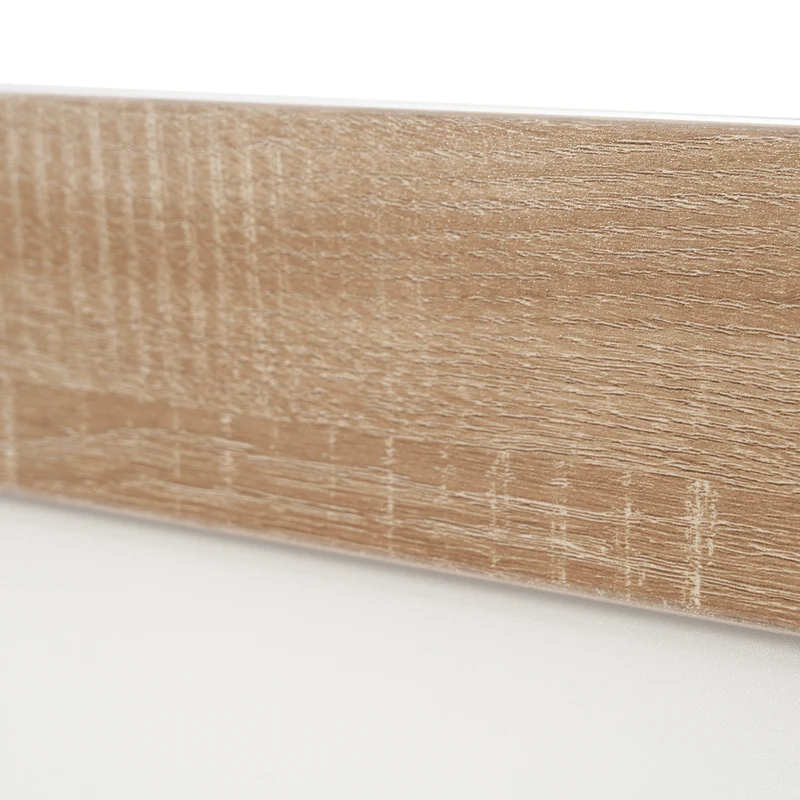 Lit double 140x200 cm bois chêne Sonoma/Blanc avec tête de lit flottante, sommier inclus, style moderne