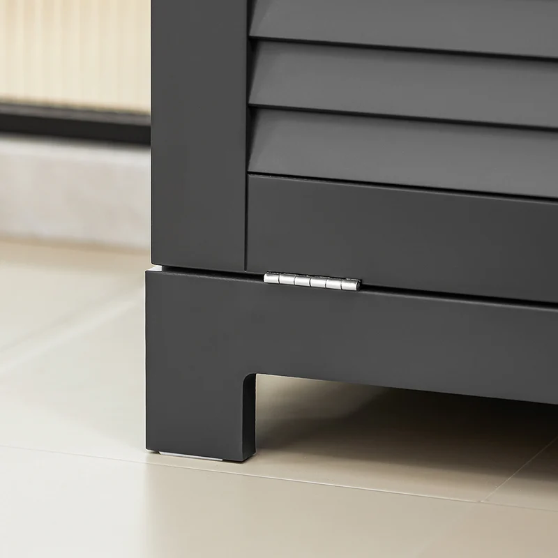 SoBuy BZR73-DG Meuble Bas de Salle de Bain Corbeille à Linge Armoire Toilette Meuble de Rangement avec 1 Tiroir et 1 Panier à Linge