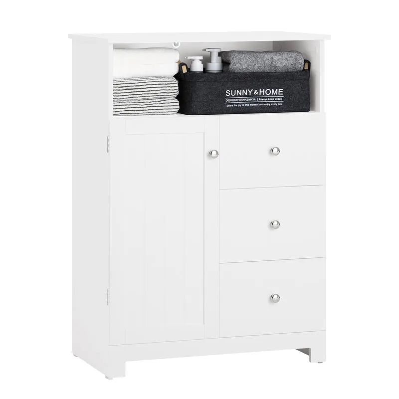 SoBuy BZR107-W Meuble de Rangement Salle de Bain, Meuble Demi-Colonne, Meuble Bas, Armoire Toilettes WC, Placard