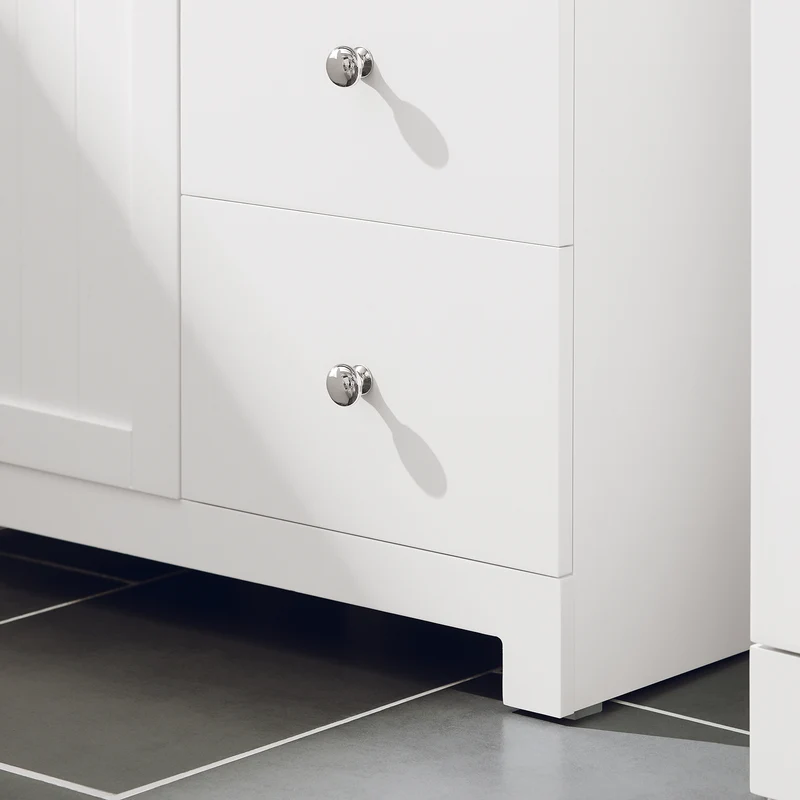 SoBuy BZR107-W Meuble de Rangement Salle de Bain, Meuble Demi-Colonne, Meuble Bas, Armoire Toilettes WC, Placard