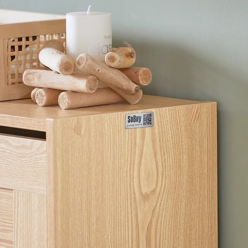 SoBuy FSR137-L-J Meuble à Chaussures à Abattants 3 Niveaux Grande Capacité – Rangement Discret pour Entrée
