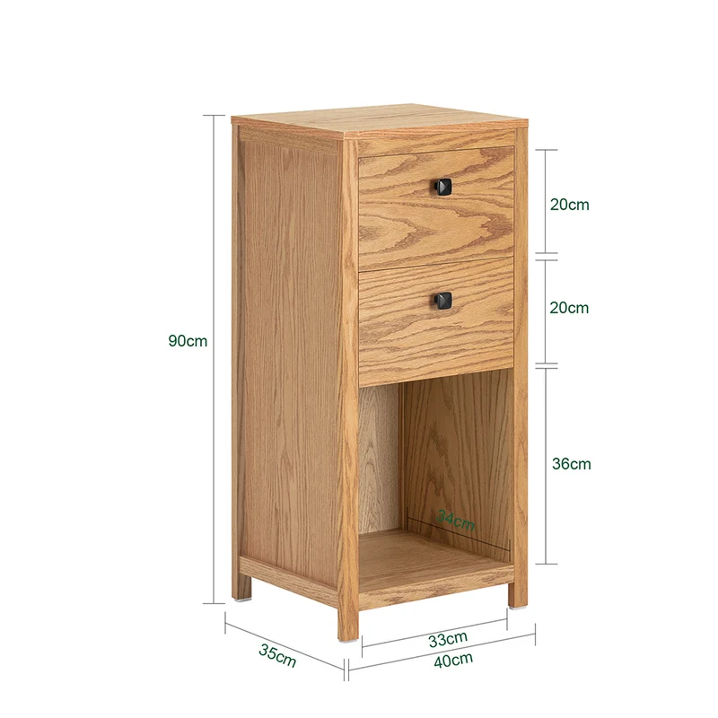 SoBuy BZR99-N Meuble Bas de Salle de Bain, Commode Placard Armoire Toilettes WC avec 2 Tiroirs et 1 Compartiment Ouvert