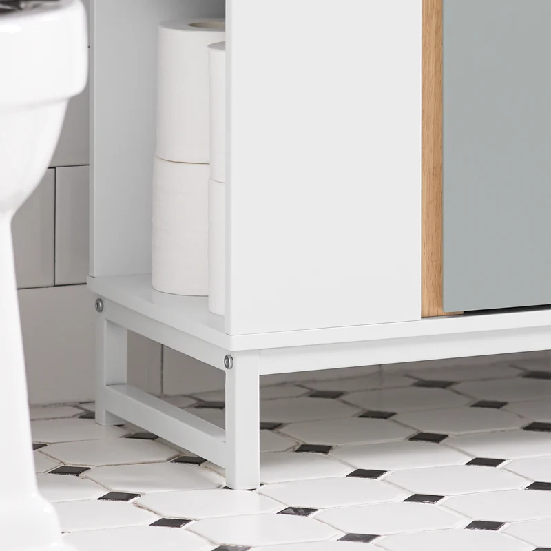 SoBuy BZR76-HG Meuble Colonne de Salle de Bain Placard Armoire Toilette Haute Etagères de Rangement