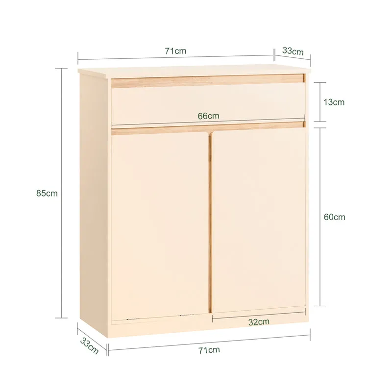 SoBuy BZR79-MI Meuble Bas de Salle de Bain avec Bac à Linge Amovible Armoire à Linge Commode Armoire Toilette avec Panier à Linge