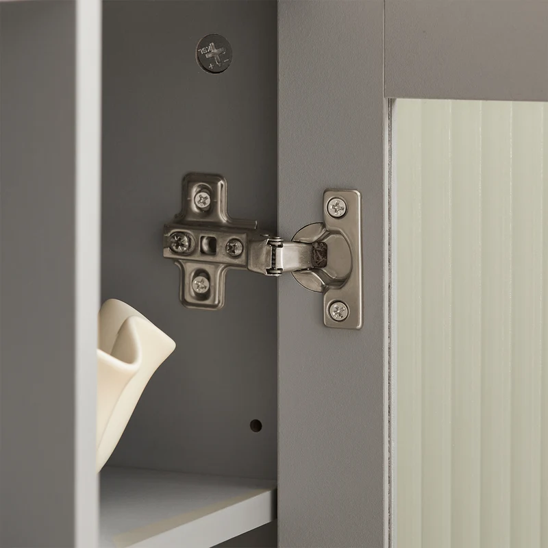 SoBuy FSB82-HG Buffet Placard Dressoir Commode Armoire Multi-Rangement, avec 1 Compartiment Ouvert et 3 Portes