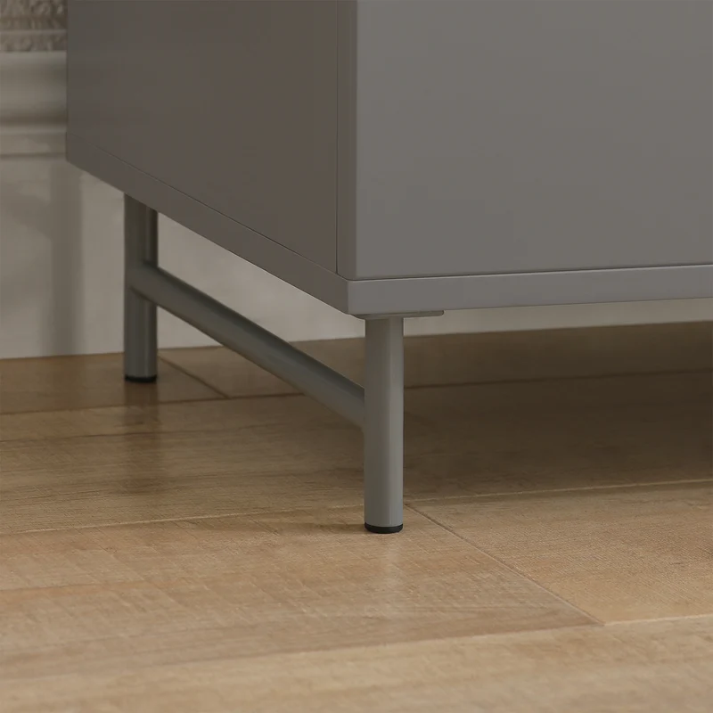 SoBuy FSR130-HG Banc à chaussures, Meuble Bas d'Entrée, Meuble TV, avec 3 Portes et Étagères Réglables