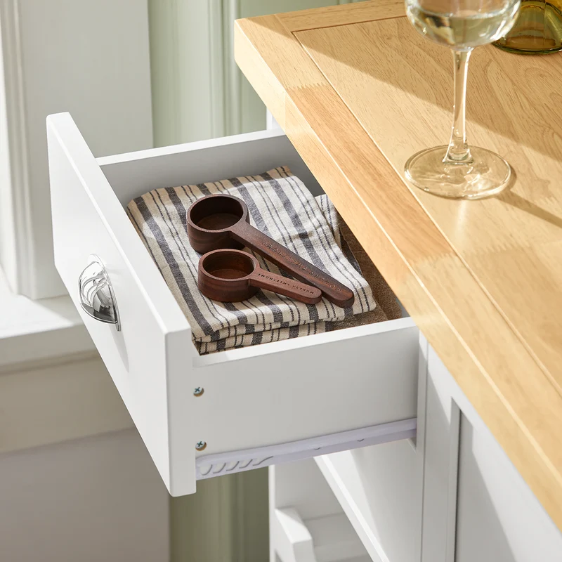 SoBuy KNL03-WN îlot central Desserte Roulante Chariot de Cuisine Meuble de Rangement à roulettes Chariot de Service Buffet