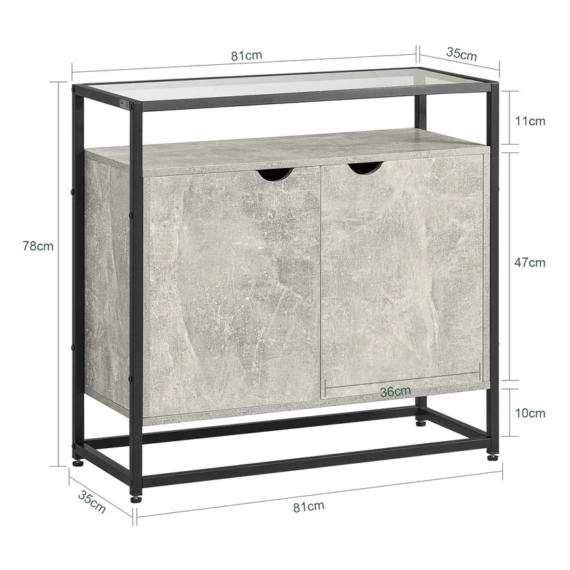 SoBuy FSB55-HG Table Console, Table d’Entrée, Meuble d’Entrée, Bout de Canapé avec 1 Étagère et 2 Portes