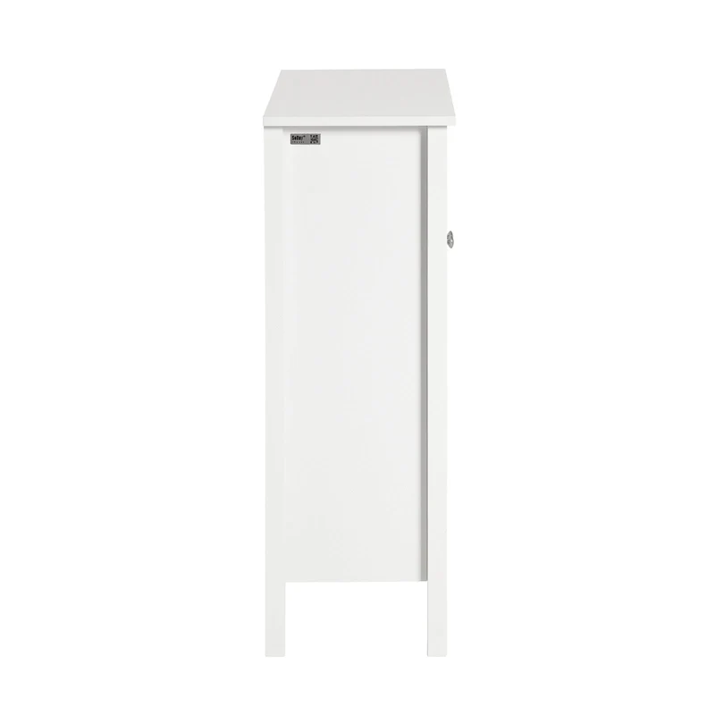 SoBuy BZR64-W Meuble Armoire Meuble Bas Salle de Bains Placard de Rangement, Commode avec 2 Portes et 2 Paniers Amovibles