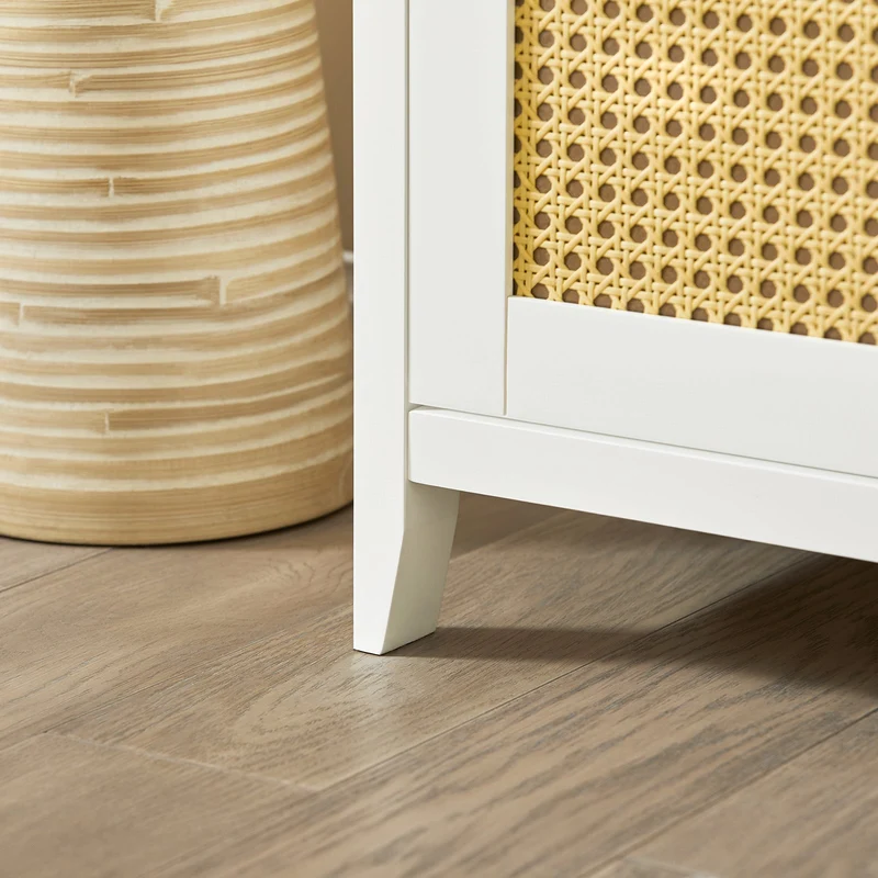 SoBuy FSR127-W Armoire à Chaussures sur Pieds, Meuble d'Entrée Rangement pour Couloir – Blanc