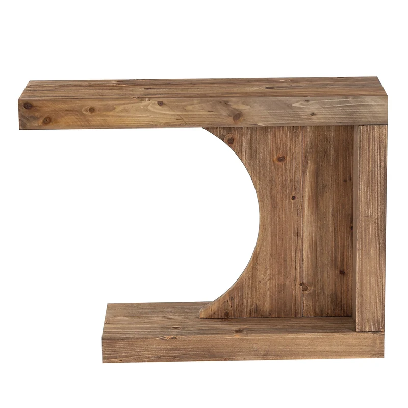Tribesigns Console en bois massif de 100 cm, Table d'entrée moderne au design en forme de C