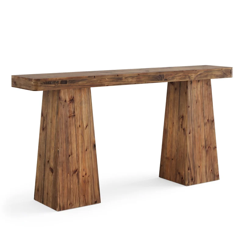 Tribesigns Console en bois massif de 160 cm, Table d'appoint étroite à placer derrière le canapé