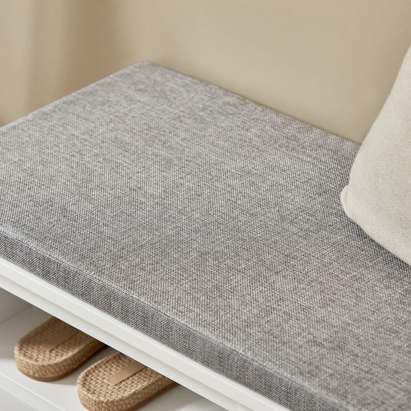 SoBuy FSR126-W Banc à Chaussures avec Coussin Rembourré et Rangement pour Entrée Couloir – 81x36x46 cm, Blanc