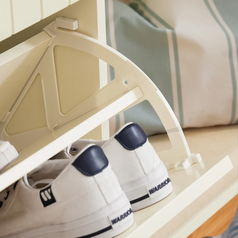 SoBuy FSR124-MI Armoire à Chaussures à Chaussures, Commode à Chaussures sur Pieds, Meuble d'entrée avec 1 Tiroir et 2 Abattants