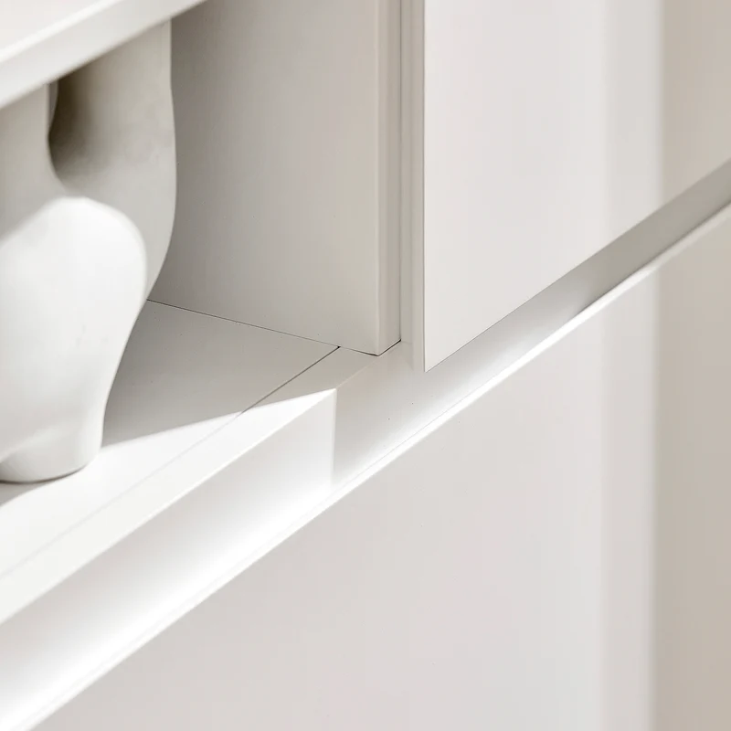 SoBuy FSR111-W Armoire à Chaussures 2 Abattants, 2 Compartiments Ouverts et 1 Porte pour Entrée Couloir, Blanc