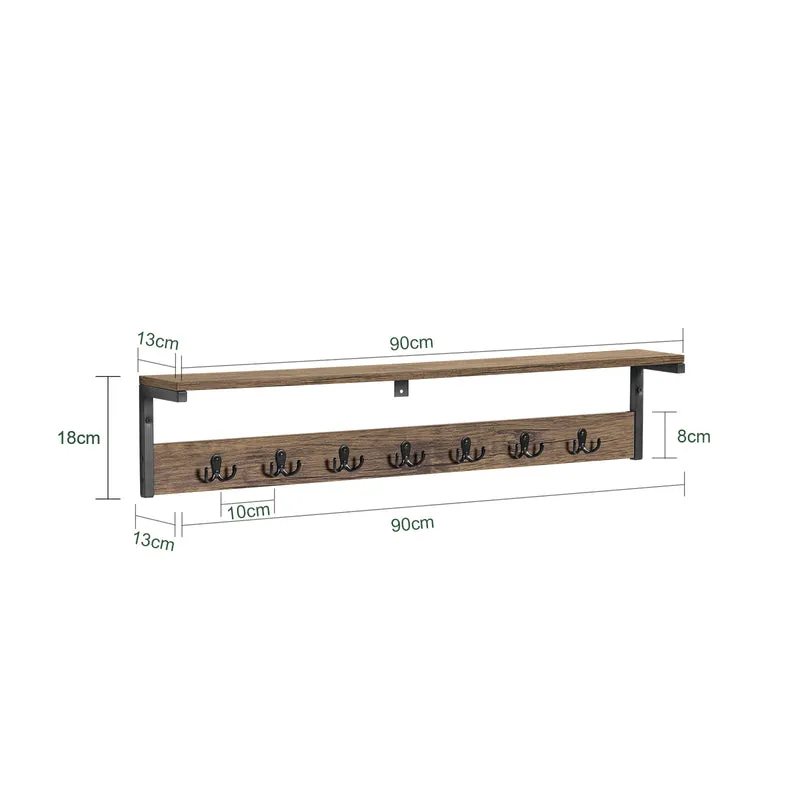 SoBuy FHK27-N Porte Manteau Mural, Étagère de Rangement, Patères Portemanteaux
